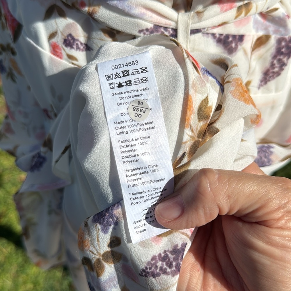City Chic Floral V-Neck Mini Dress - White and Pink - Picture 12 of 12